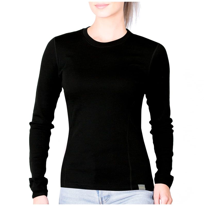 Meriwool Womens Base Layer 100% Merino Wool Midweight Long Sleeve Thermal Shirt